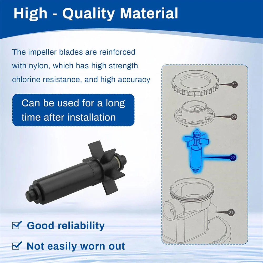 Rotor Impeller Shaft Assembly for Summer Waves SFX1000 1500 (N/A)