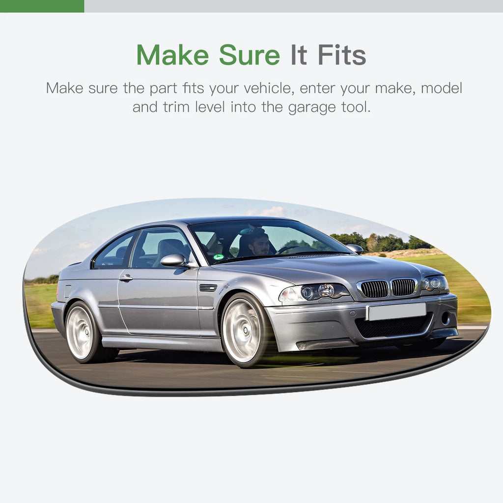Mirror Glass for BMW E46 M3 E90/E91/E92 E81/E82/E87/E88 (1998–2006) RH Side