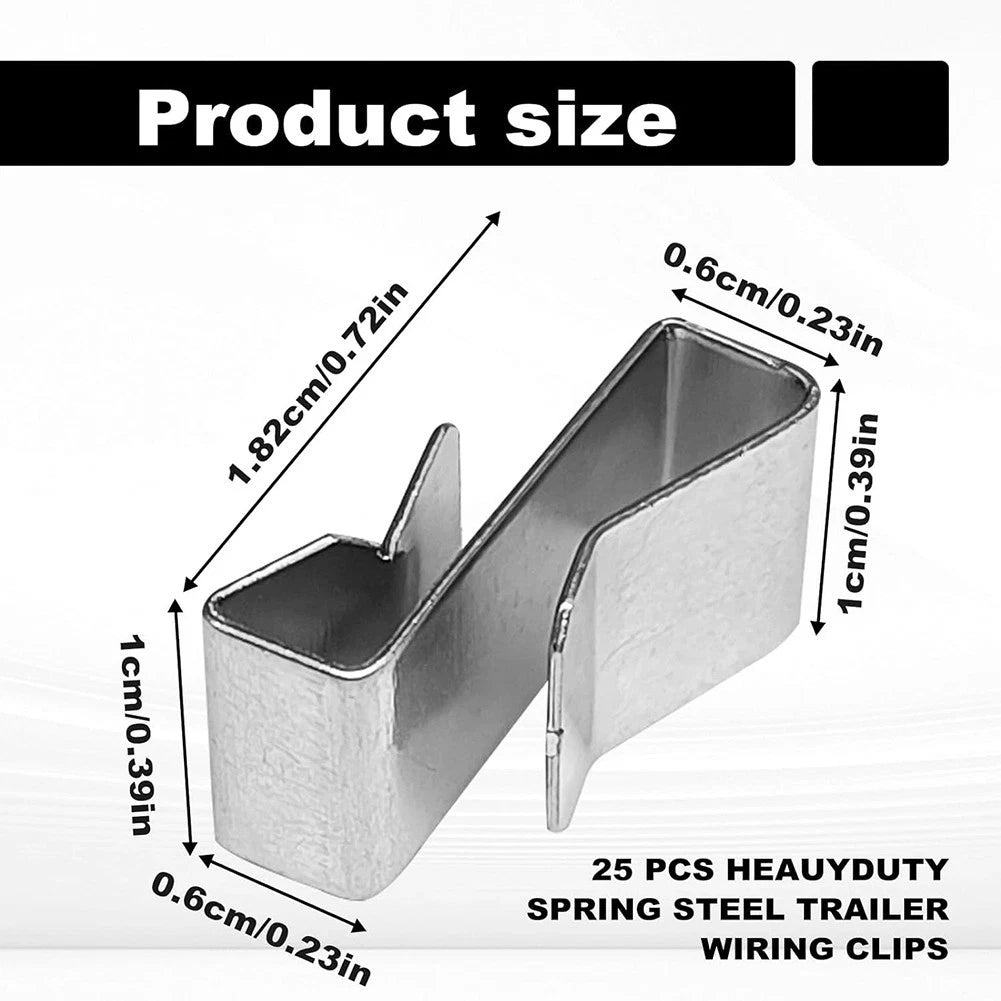 25 Pack Trailer Wire Clips Stainless Steel for Organizing Trailer Frame Wires