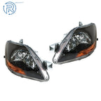 Set of 2 Halogen Headlights for Toyota Yaris (2007-2012) Black