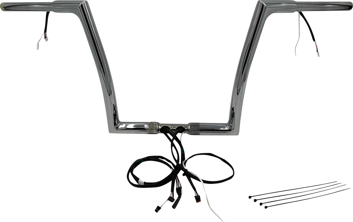 1-1/4" Flat Top Handlebar Kit for Harley Davidson (EZ Install, 12", Chrome)