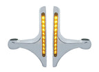 Headlight Brackets Pair for Peterbilt Hood Side L-Shaped Clear Amber LED (—)