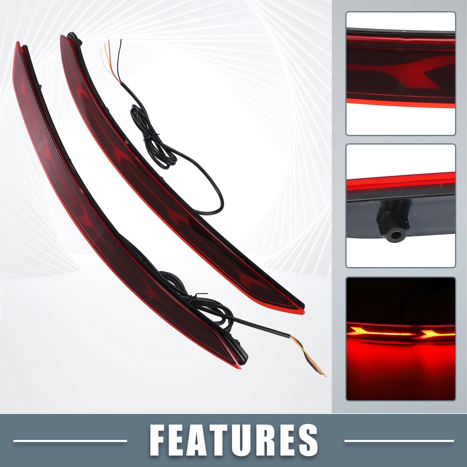 LED Rear Bumper Reflector Brake Tail Turn Signal Light for Hyundai Elantra (2017–2020)