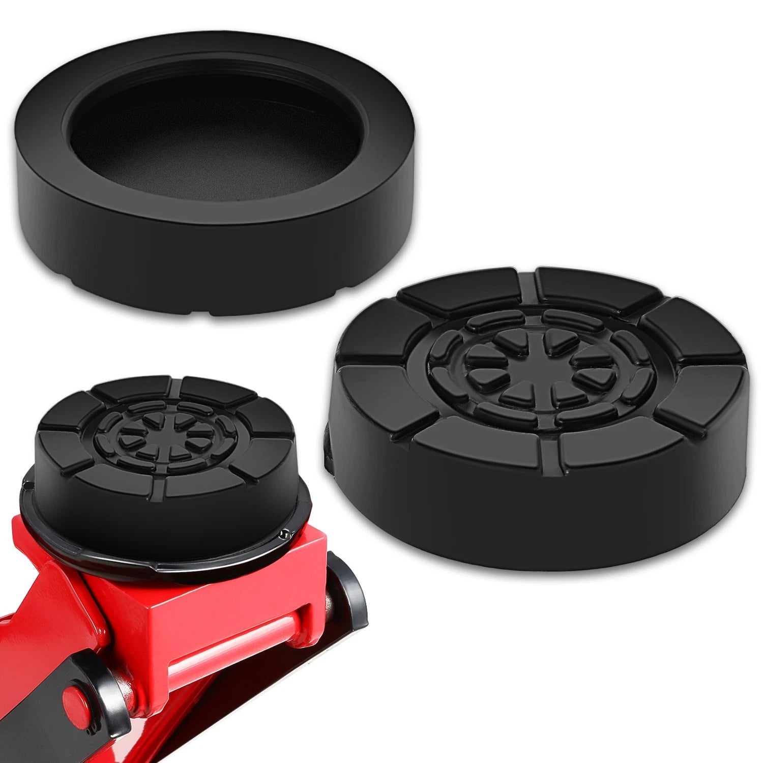 Set of 2 Rubber Pad Adapters for Floor Jack Protection (Universal)