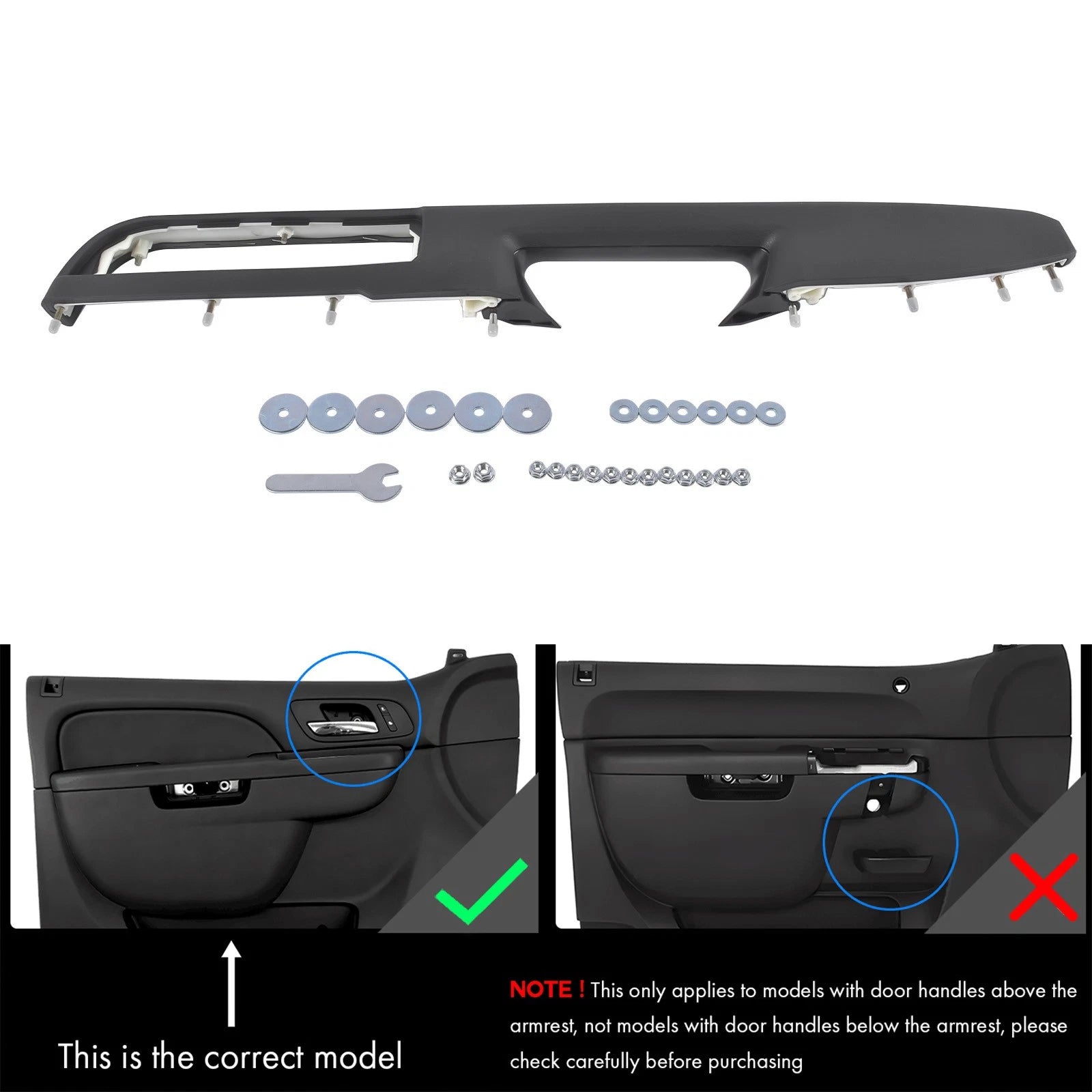 Driver Left Door Panel Handle Armrest for Tahoe Silverado (2007-2014)