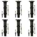 Set of 6 NGK Laser Platinum Spark Plugs & Coil Boots for W203 C350 W204 C230 C209