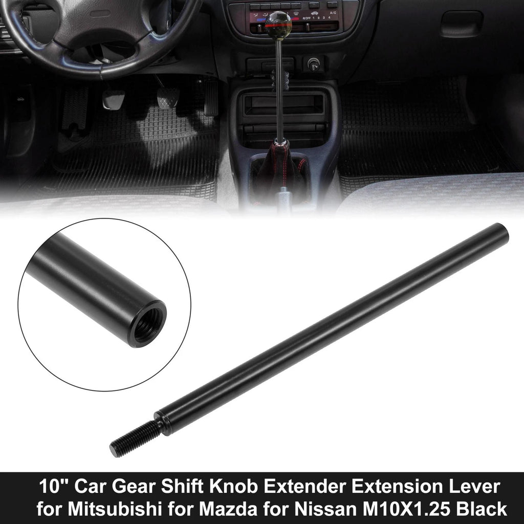 10" Gear Shift Knob Extender for Mitsubishi (M10X1.25) Black