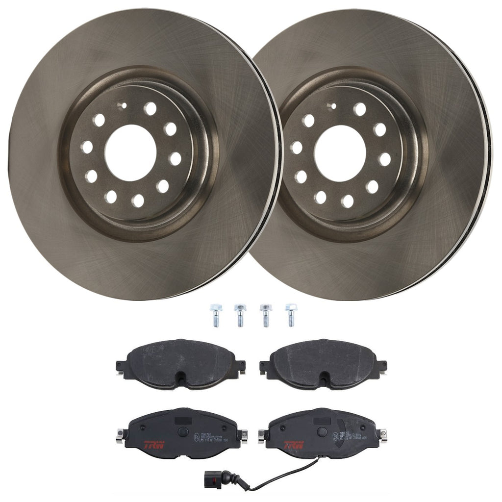 Set of 2 Brake Disc and Pad Kits for VW Golf Audi A3