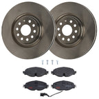Set of 2 Brake Disc and Pad Kits for VW Golf Audi A3