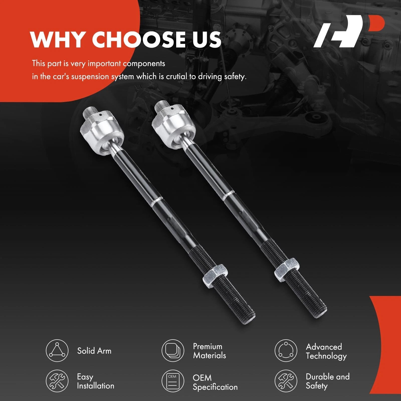 2X Inner Tie Rods for Ford F-150, Expedition, Lincoln Navigator (2009–2014)