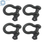 Set of 4 Bow-Shaped D Ring Shackles 3/4" Screw Pin 4.75 Ton