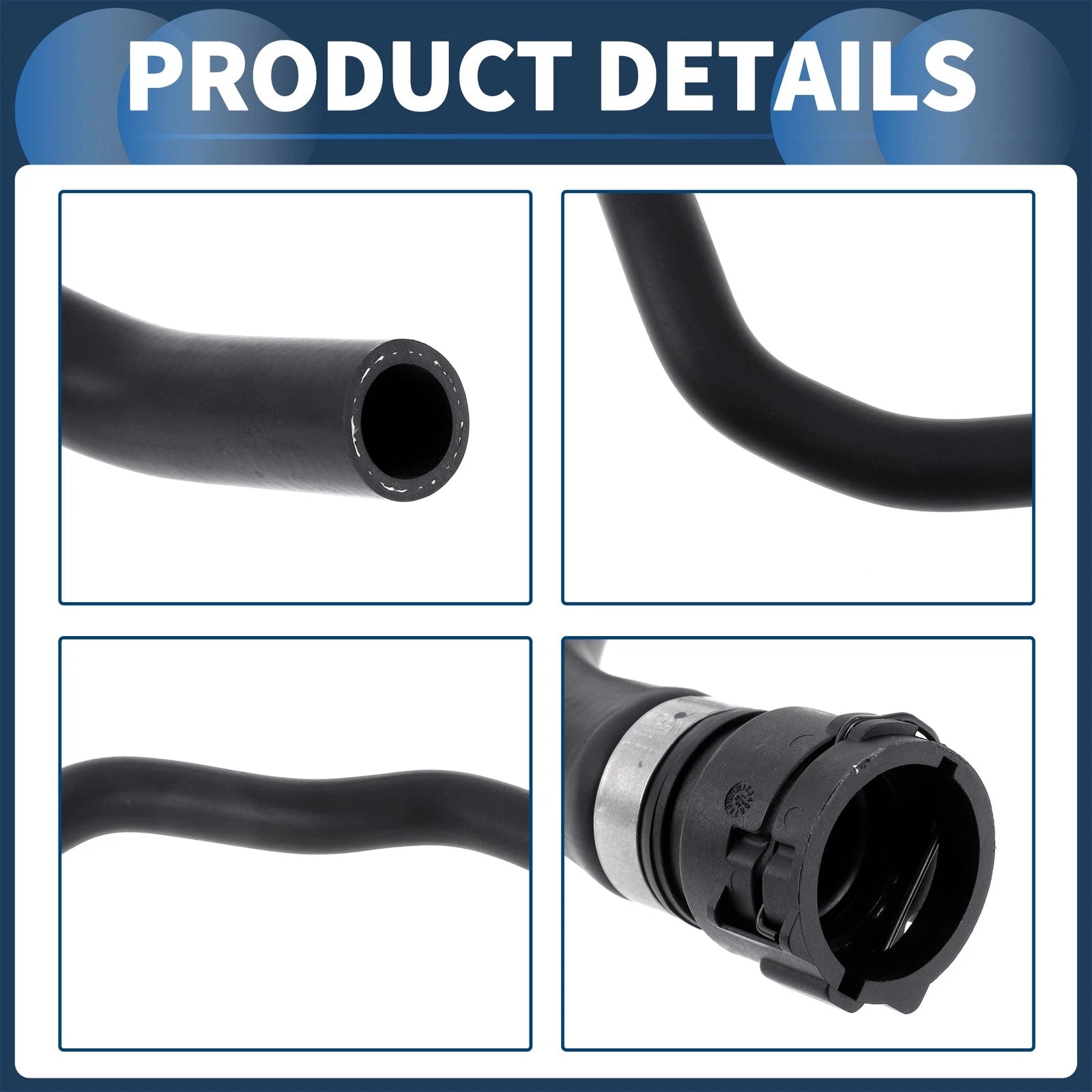 Radiator Hose for BMW E53 X5 3.0i 2001–2006 No. 64218381387 Rubber Black