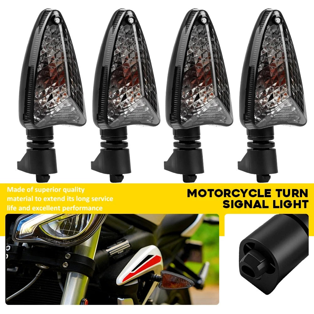 4X Front Turn Signal Indicator Lights for Triumph Daytona 675R (2006–2020) Smoked
