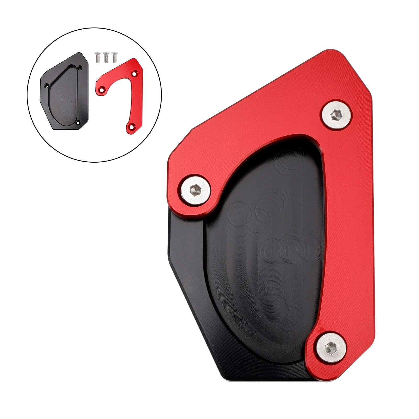 Kickstand Enlarger Plate Pad for Suzuki V-Strom 650 DL650 XT (2011–2024) Red