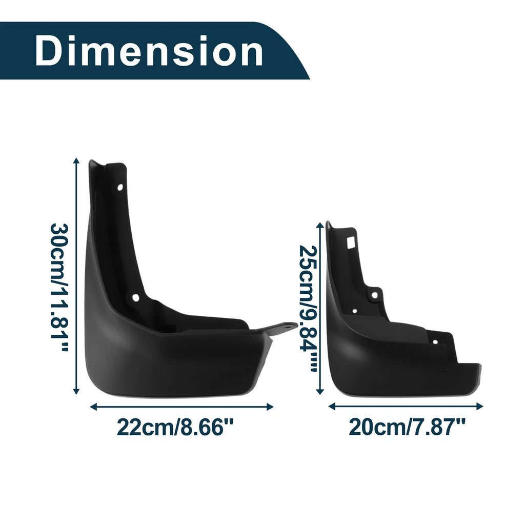 Set of 4 Mud Flaps Splash Guards for Volkswagen Tharu (2019–2022)