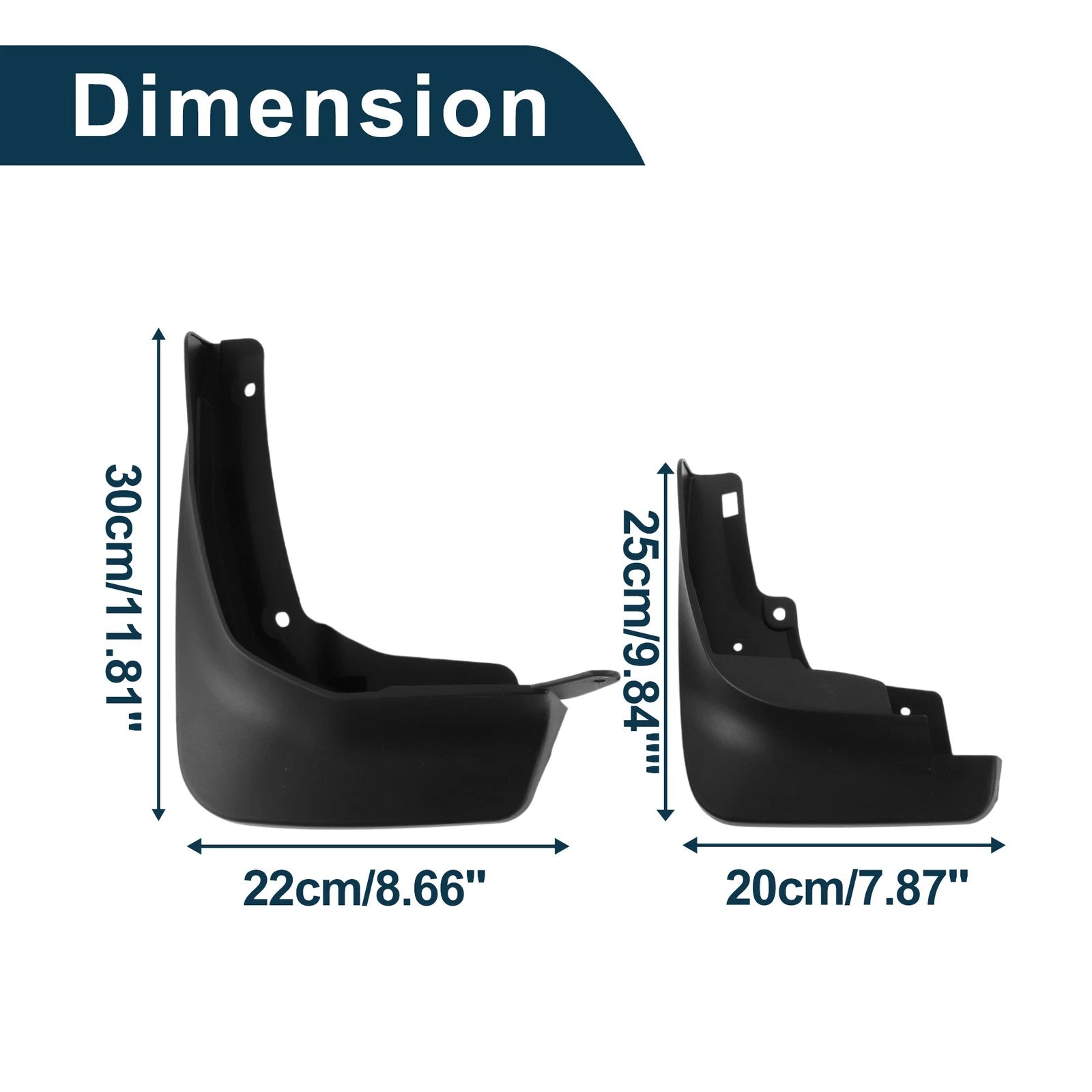 Set of 4 Mud Flaps Splash Guards for Volkswagen Tharu (2019–2022)