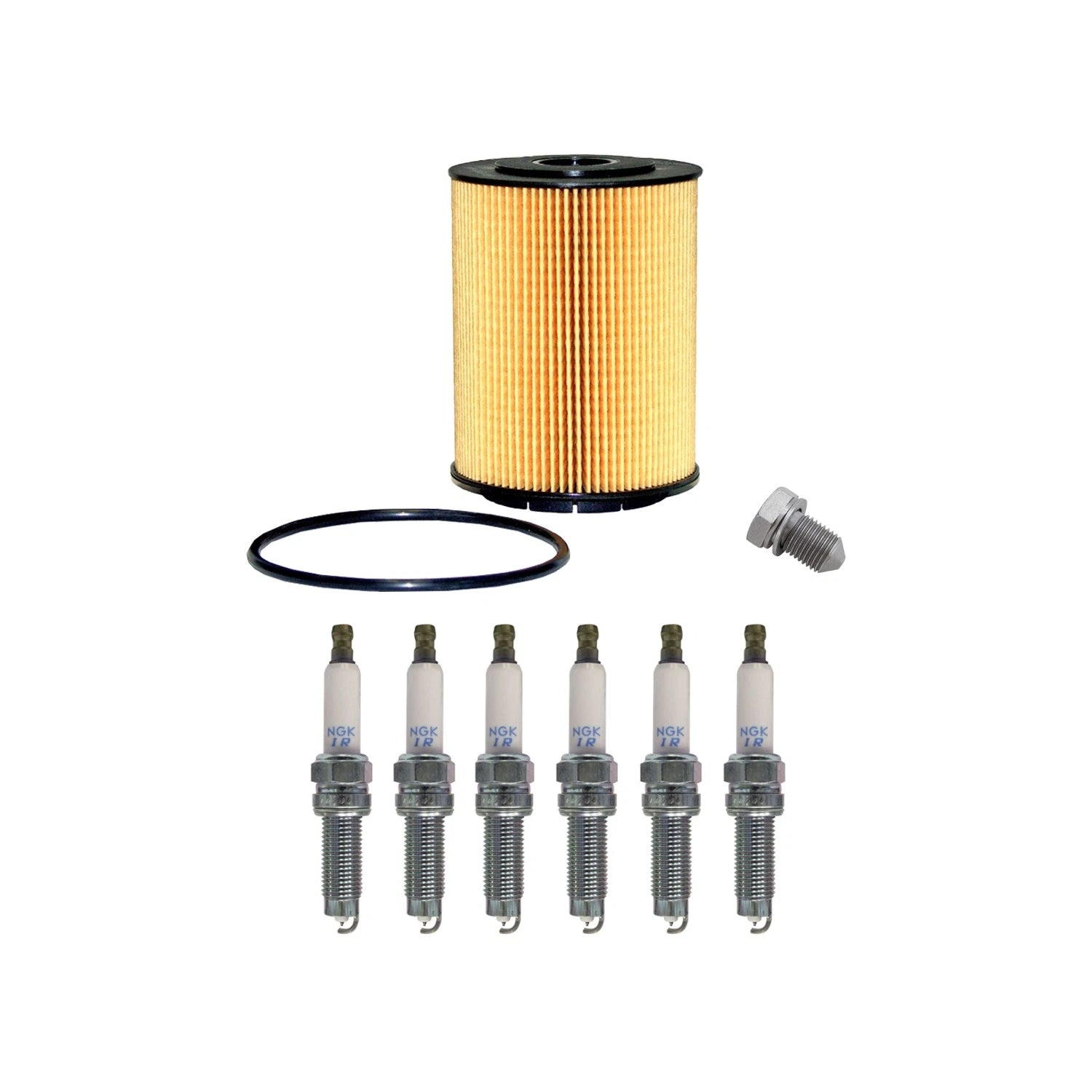 Wix Engine Oil Filter & NGK 6 Laser Iridium Spark Plugs for Cayenne Q7 (2003–2010)