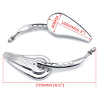 Chrome Raindrop Side Mirrors for Harley Wide Glide, Switchback, CVO, Street Glide