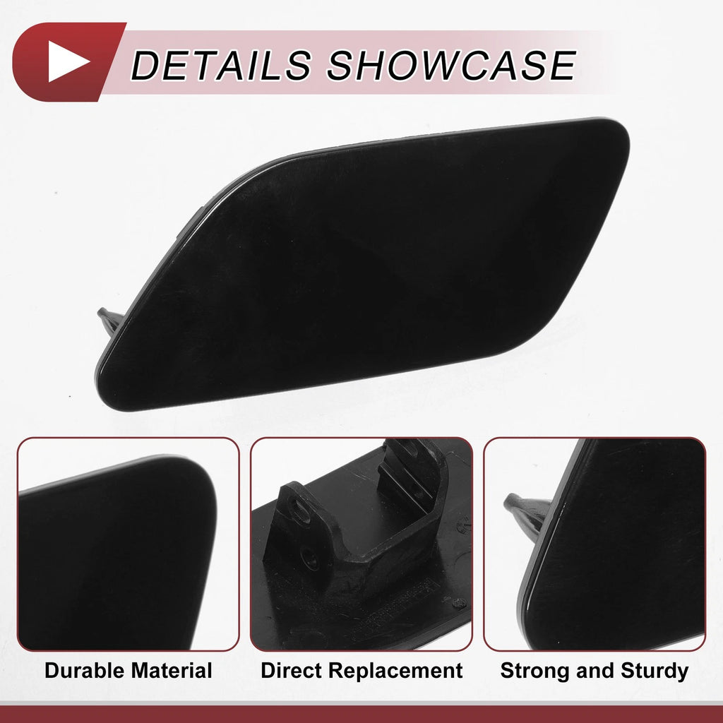 Front Left Washer Nozzle Cover Cap for Audi A6 C7 (2012–2017) 1 Pcs Black