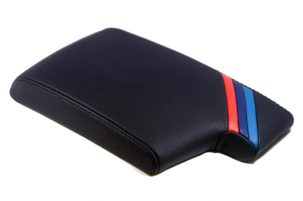 M Style Leather Synthetic Center Console Armrest Cover for BMW E90 (2005–2013)