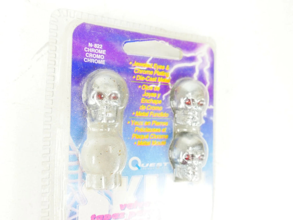 Chrome Skull Valve Stem Caps for Harley Motorcycle (Pack of 3)