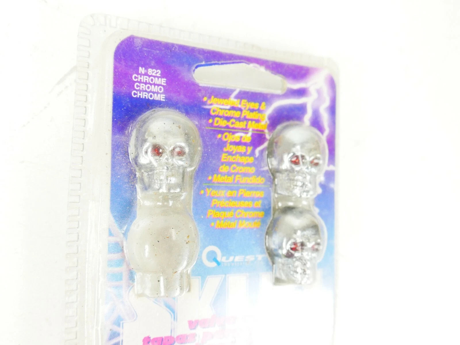Chrome Skull Valve Stem Caps for Harley Motorcycle (Pack of 3)