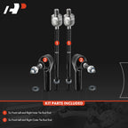 Set of 4 Front Inner Outer Steering Tie Rod Ends for Ford Mustang (2005–2010)
