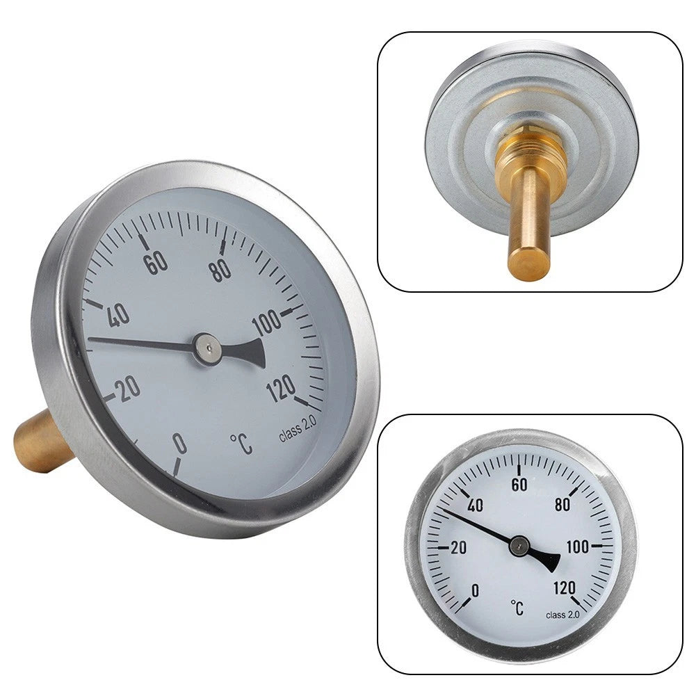 Metal Thermometer Test Meter for Boiler (6.3cm x 6.3cm x 6.7cm)