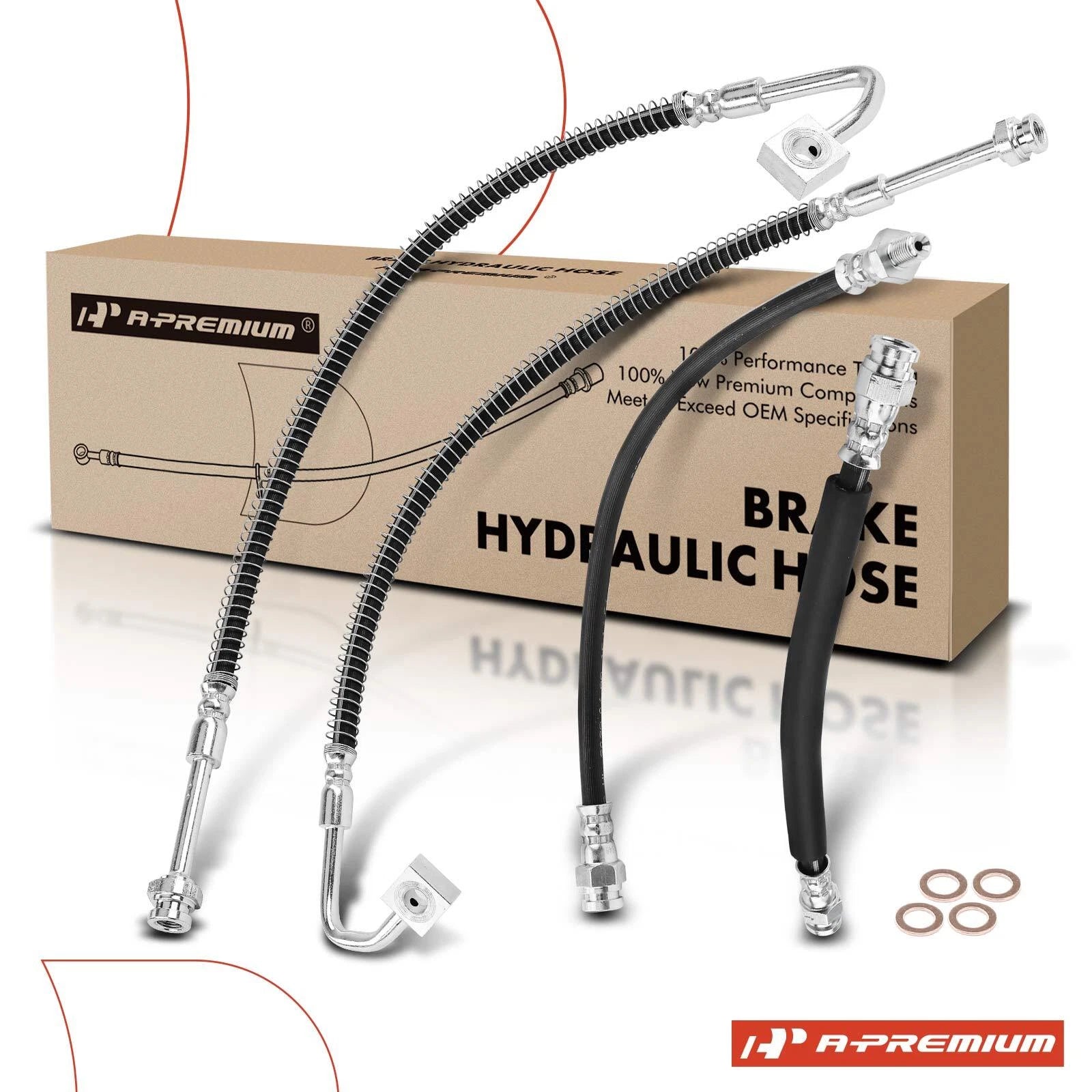 Set of 4 Brake Hydraulic Hoses for Kia Sportage (1995–2002)