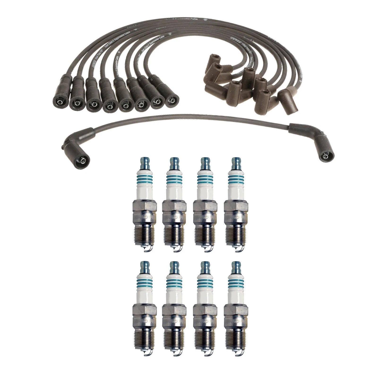 Denso Wire Set & 8 Iridium Power Spark Plugs Kit for Chevy GMC V8
