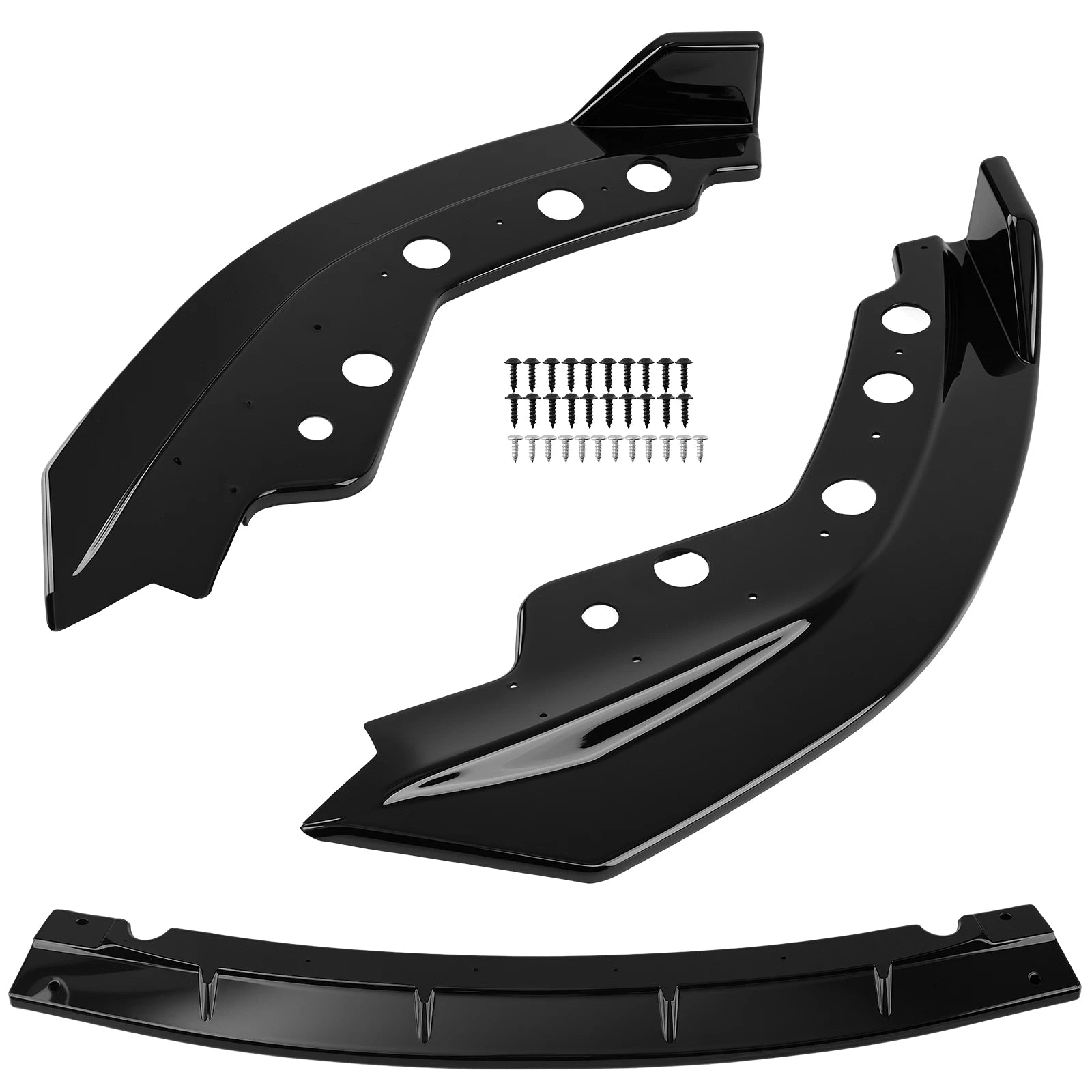 Front Bumper Lip Kit for BMW G20 G28 3 Series (2019–2022) M Sport Glossy Black