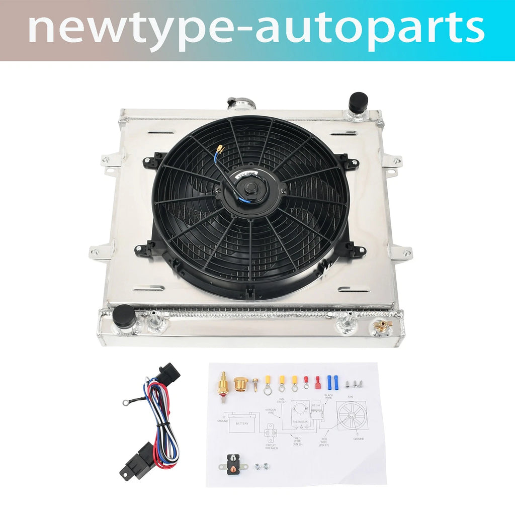 3 Row Radiator Shroud Fan + Relay for Toyota Pickup 1984–1995, 4Runner SR5 2.4L