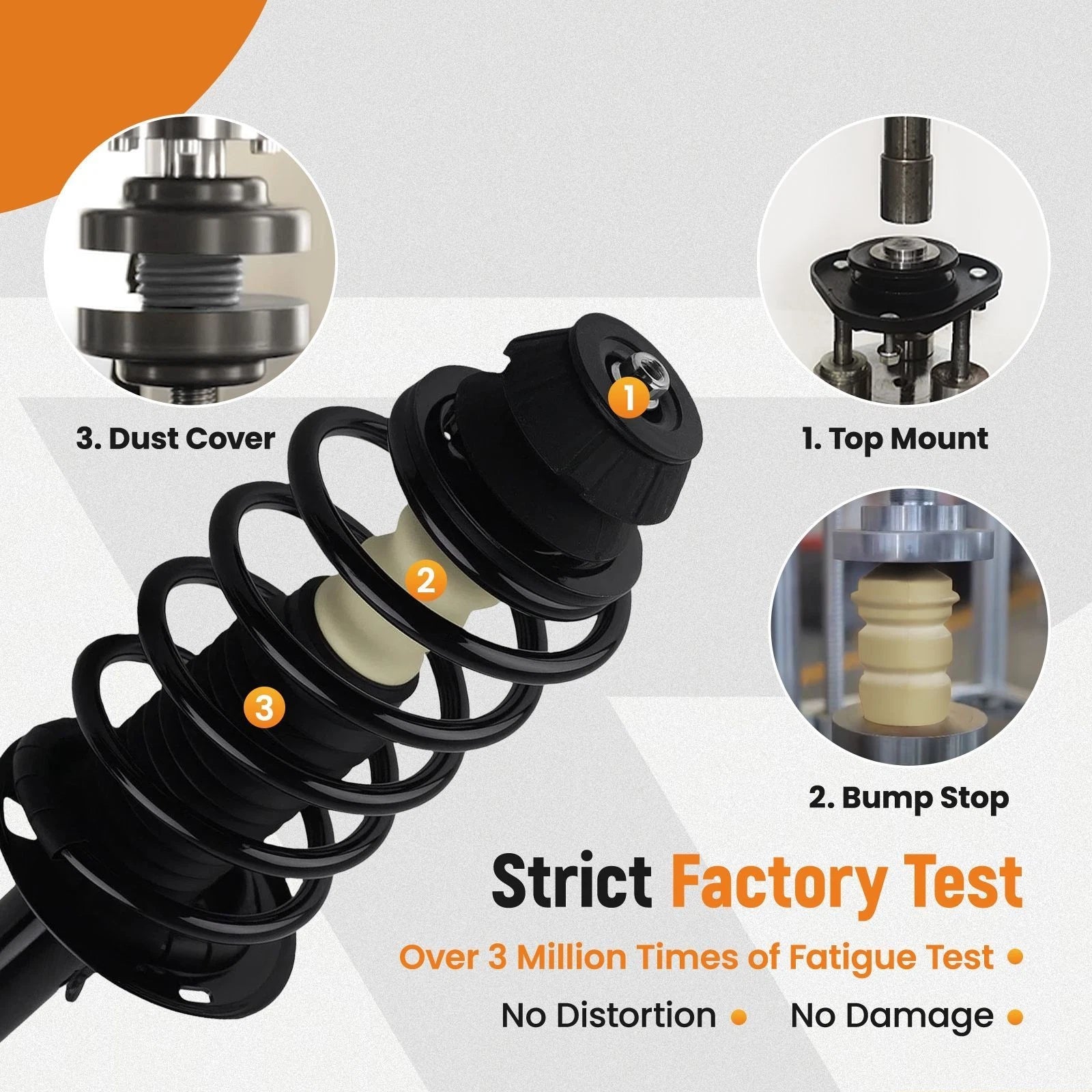 2X Front Complete Struts Shocks Coil Springs for Toyota Prius C (2012–2015)