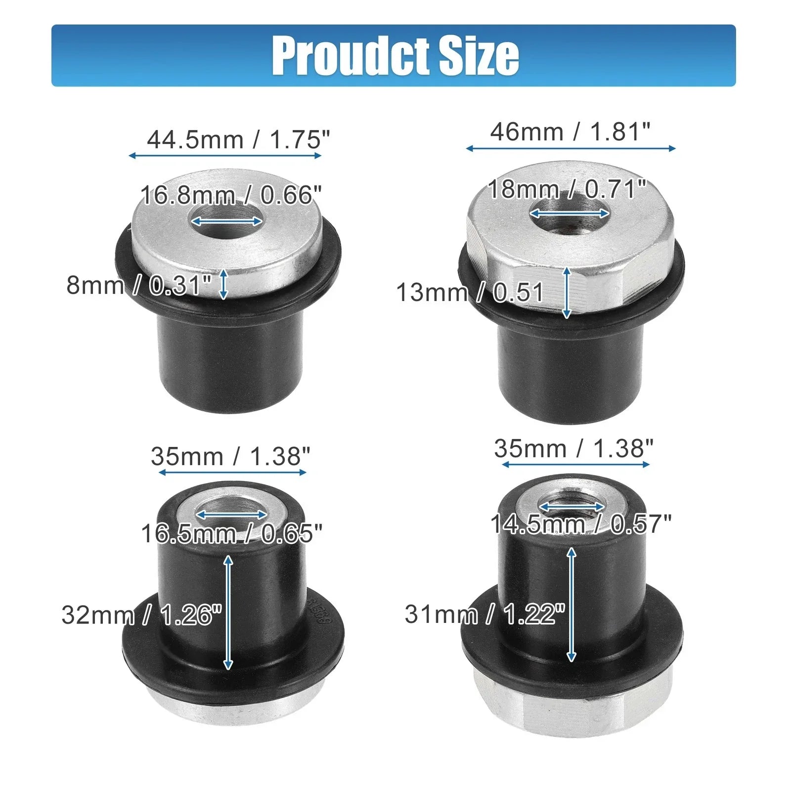 4pcs Steering Rack & Pinion Mount Bushings for Dodge Ram (2002-2018)