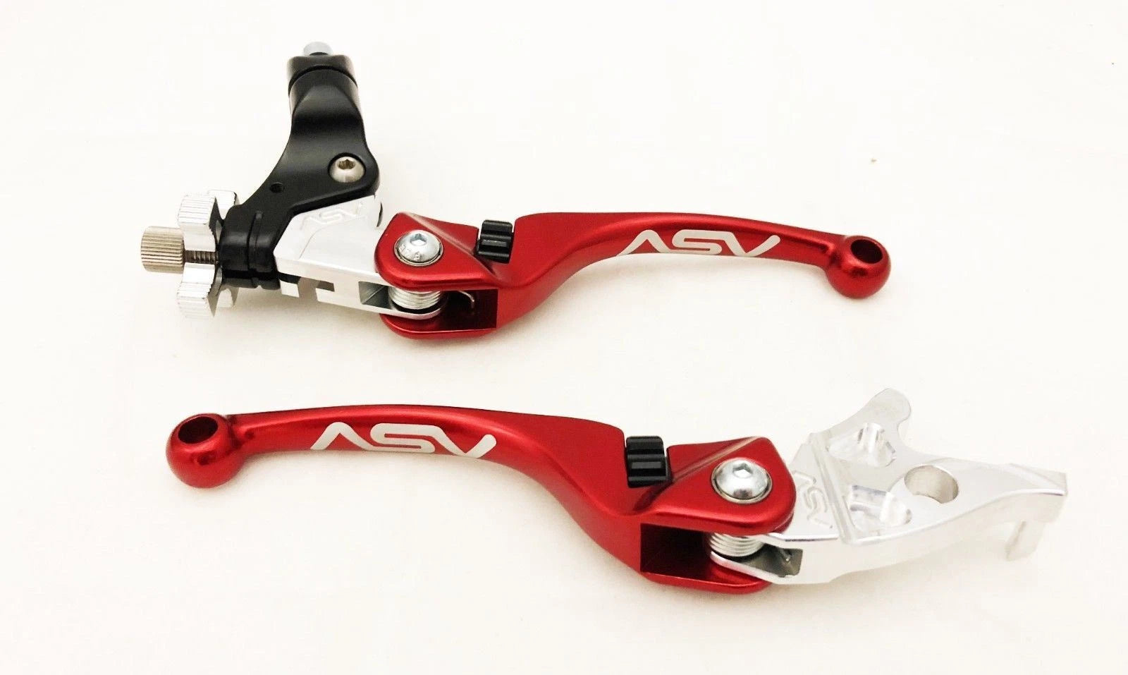 2X ASV F4 Front Brake Clutch Perch Levers Red for Yamaha YFZ450 (2004–2006)
