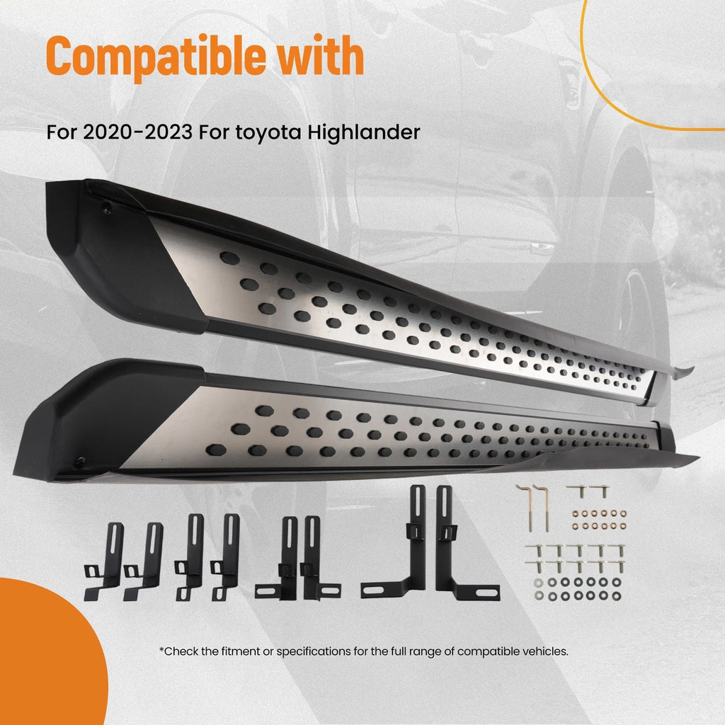 Running Board Side Step Rails for Toyota Highlander (2020–2023) Black