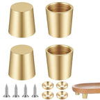 4X Brass Cutting Board Stabilisers with Non-Slip Pads for Display Tray