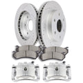 Front Left Right Brake Calipers Rotors & Ceramic Pads for Cadillac Escalade
