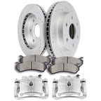 Front Left Right Brake Calipers Rotors & Ceramic Pads for Cadillac Escalade