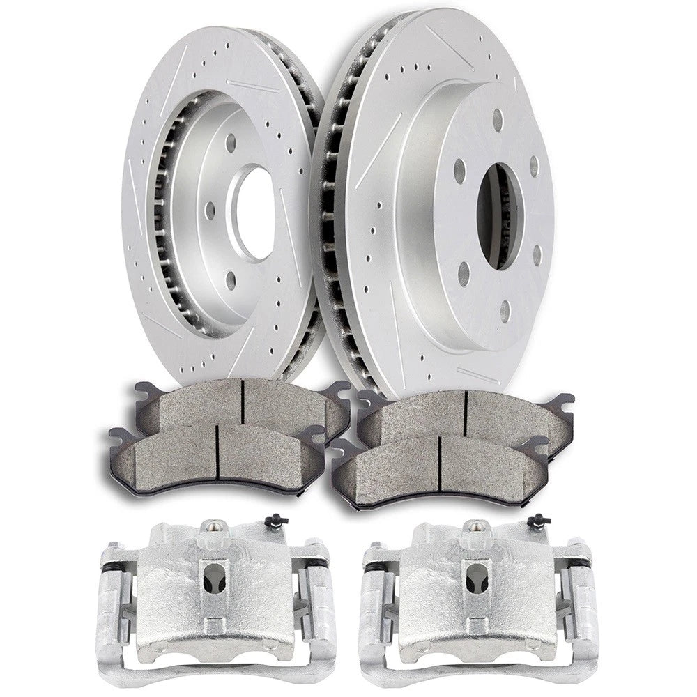 Front Left Right Brake Calipers Rotors & Ceramic Pads for Cadillac Escalade