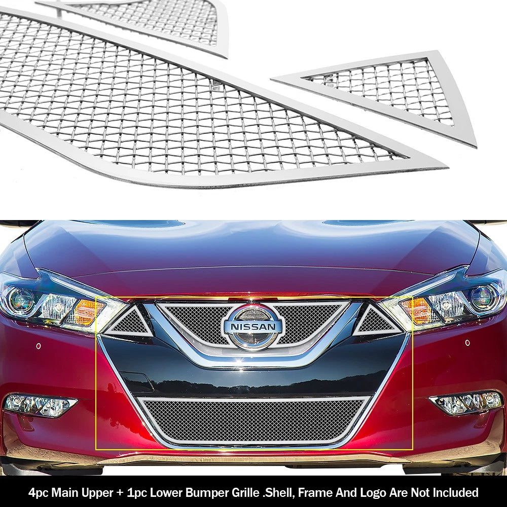 Stainless Steel Chrome Mesh Grille Insert for Nissan Maxima (2015–2018)