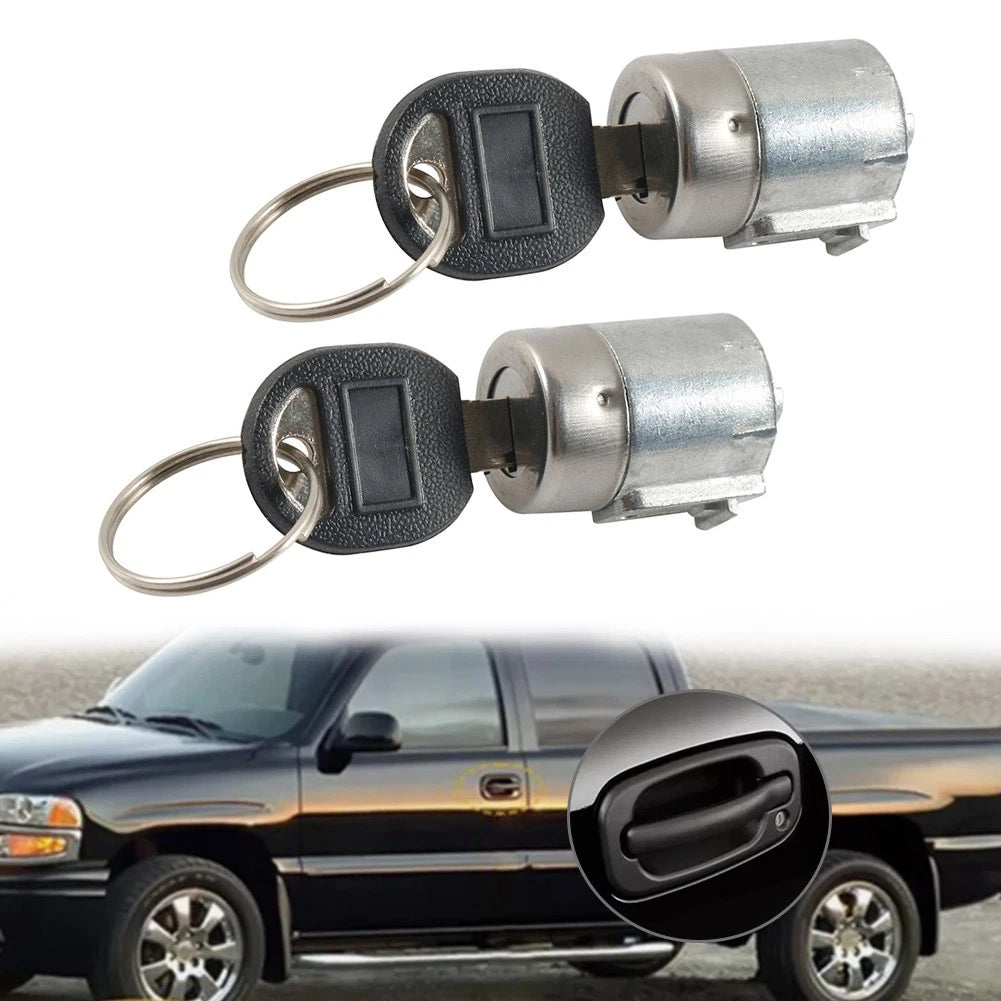 Door Lock Cylinder Kit with Keys for Chevy C1500 C2500 GMC Suburban Yukon (1990–1999)