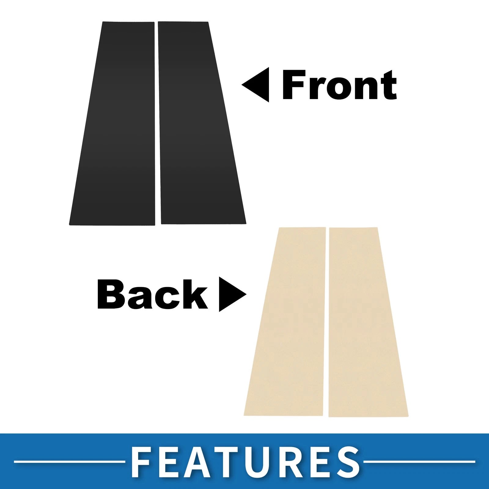 2pcs Door Pillar Window Trim for Ford Bronco (2021–2023) Black
