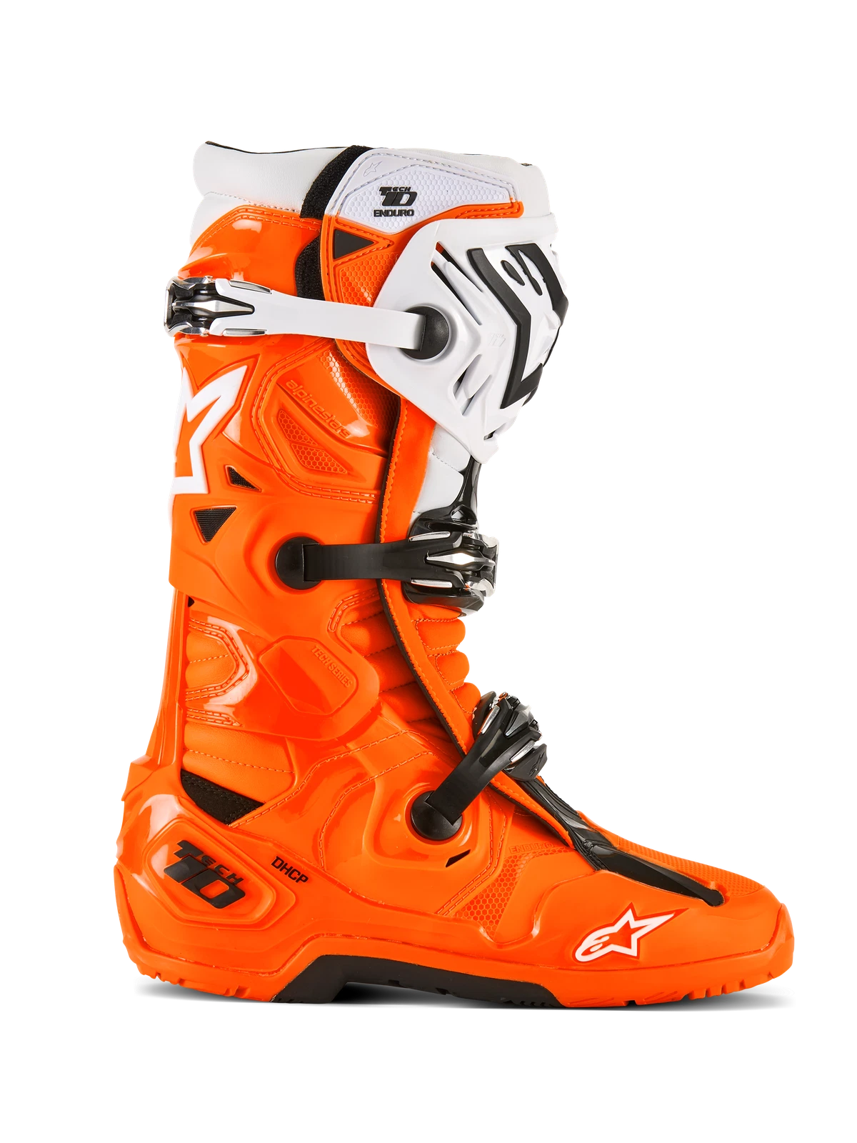 Alpinestars Tech 10 Enduro Boots for US Size 7 (Fluorescent Orange/Black/White)
