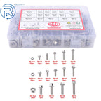 Flanged Bolts and Nuts Kit for Most Common Sizes (M5, M6, M8)