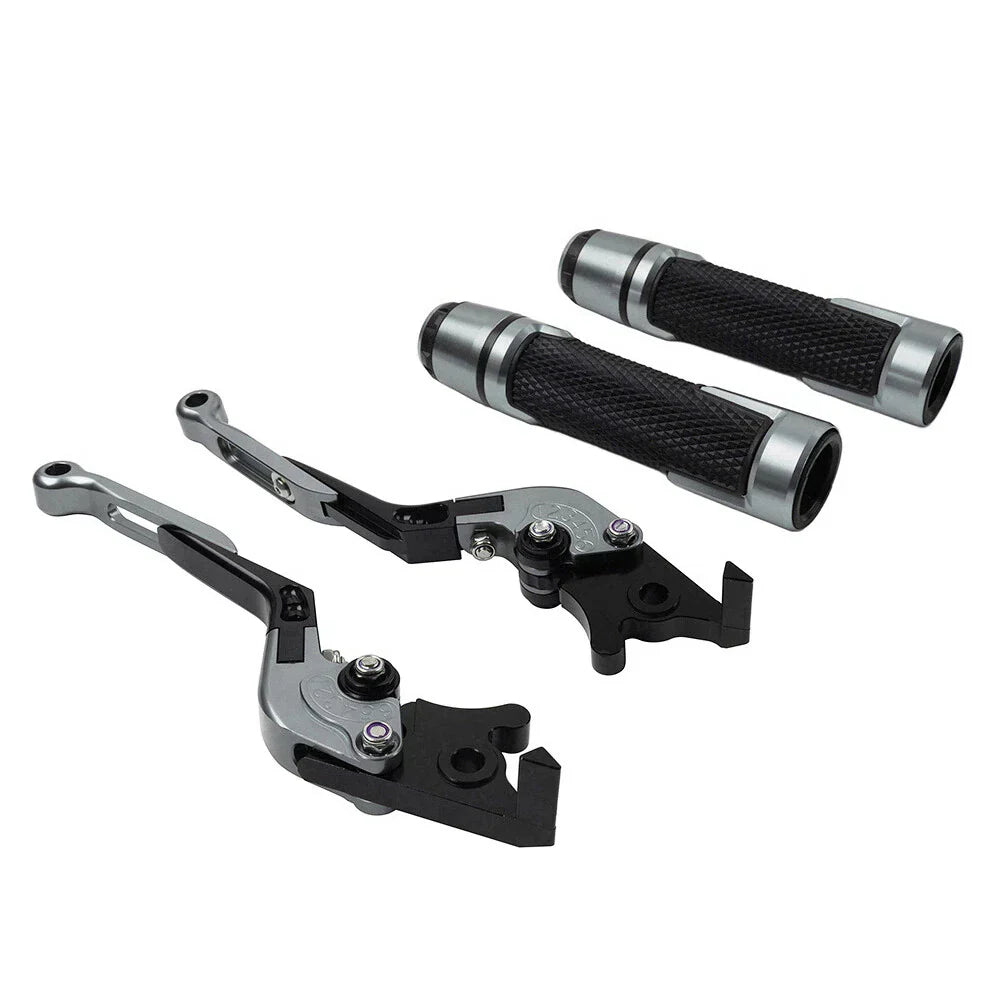 Titanium Extendable Brake Clutch Levers Grip Set for Kawasaki ZX6R (2005-2023)