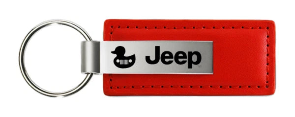 Jeep Duck Keychain with Red Leather for Wrangler (2018–2024)