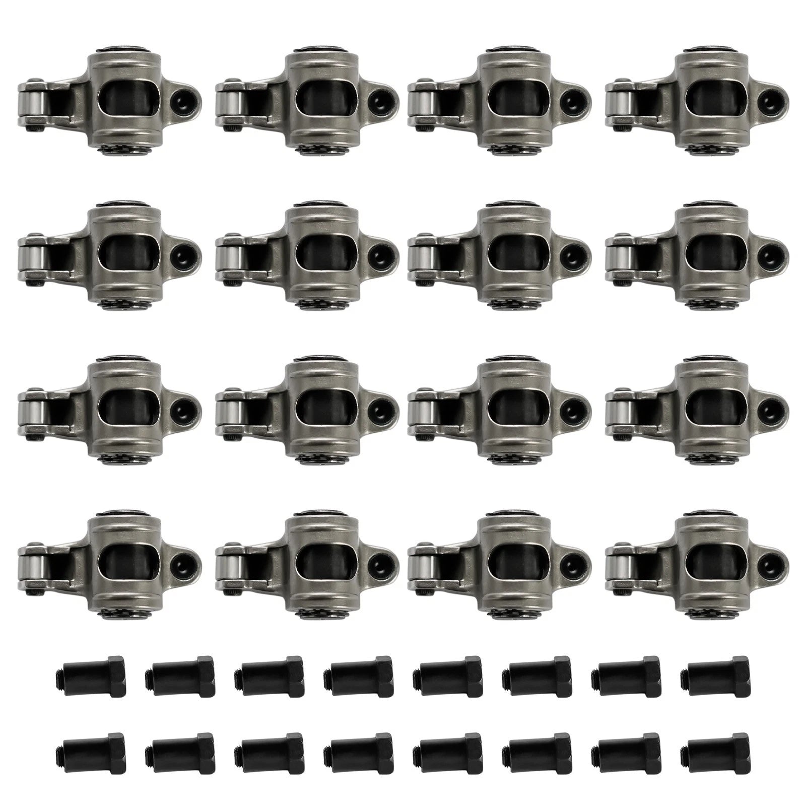 Set of 1.50 Ratio 3/8" Stainless Steel Roller Rocker Arms for SBC 350 (1969–1995)