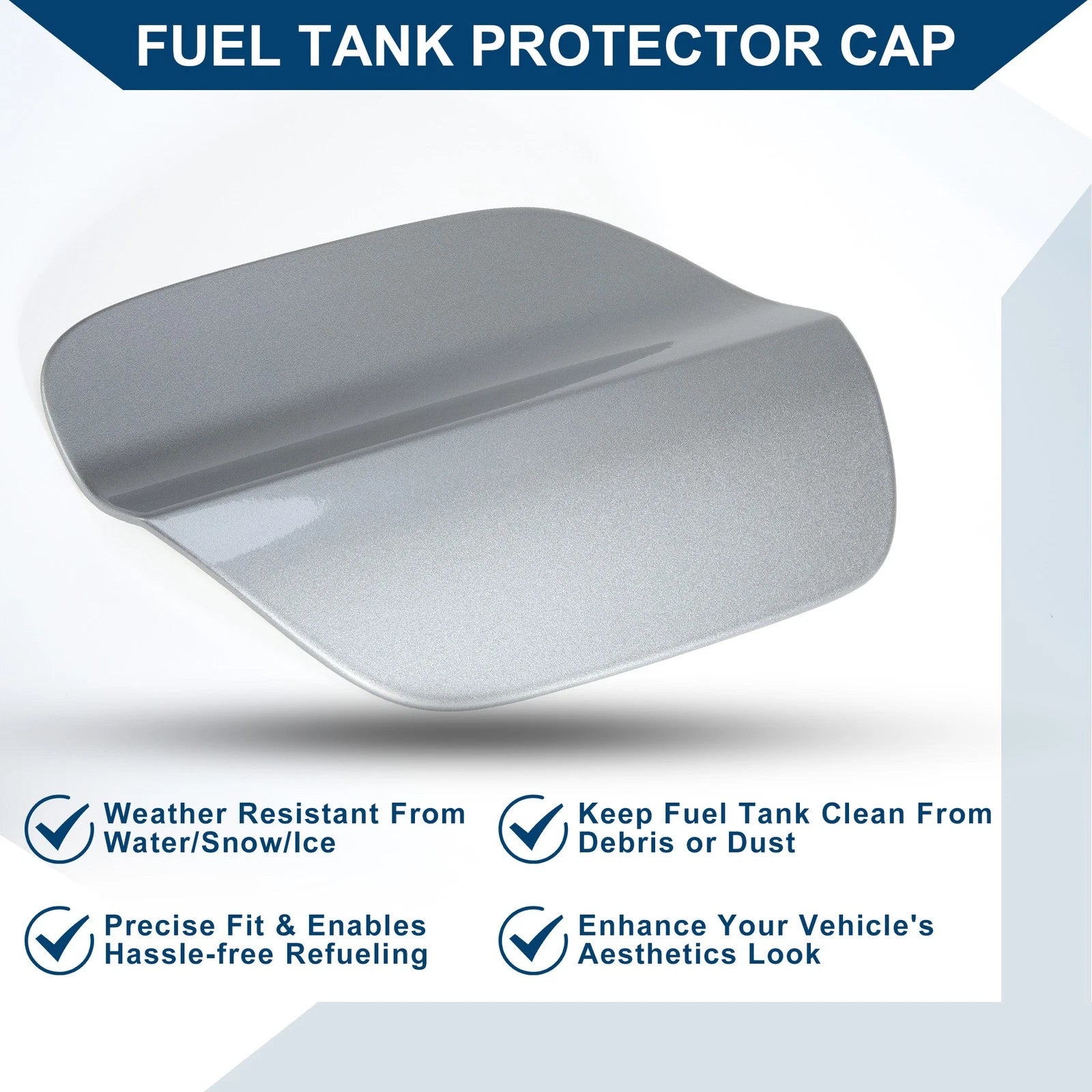 Fuel Tank Door Cap for Volkswagen Passat (2017–2024) Silver Tone