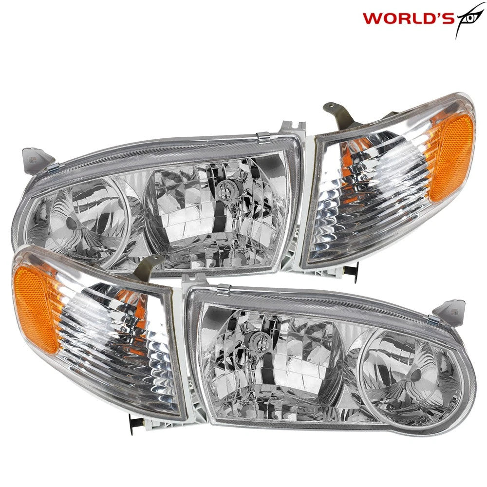 Set of 2 Headlights for Toyota Corolla (2001–2002) with Corner Signal Lamp